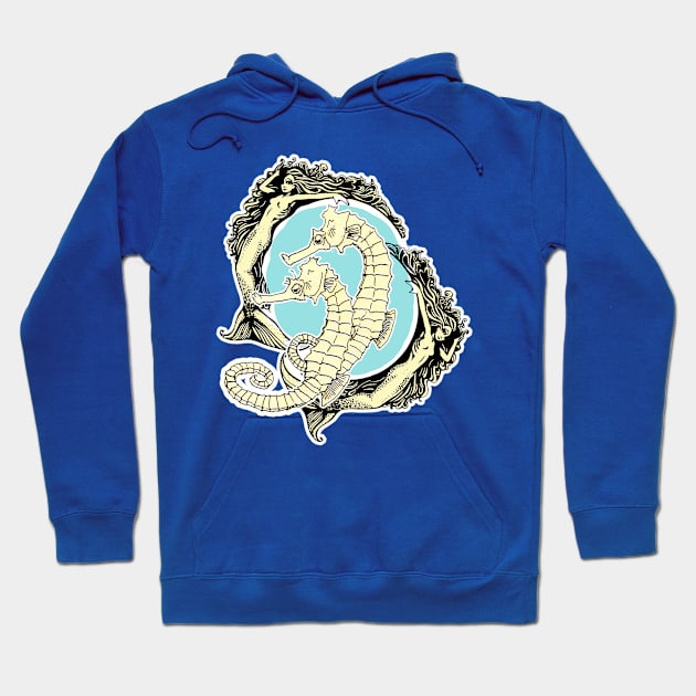 Seahorse under the sea Hoodie by Marccelus